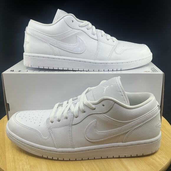 Jordan Shoes - NIKE AIR JORDAN 1 LOW RETRO 1 LOW WHITE "TRIPLE WHITE" SZ 8.5 Wmns [DV0990-111]